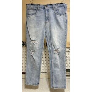 Distressed RSQ Relaxed Taper Jeans Men's 33x30 Blue Denim Pants